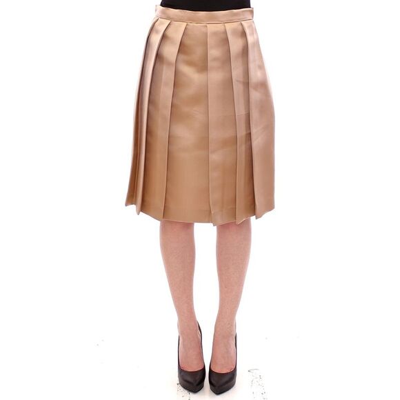 Andrea Incontri Pleated Midi Skirt Women Brown Skirts - Picture 5 of 6